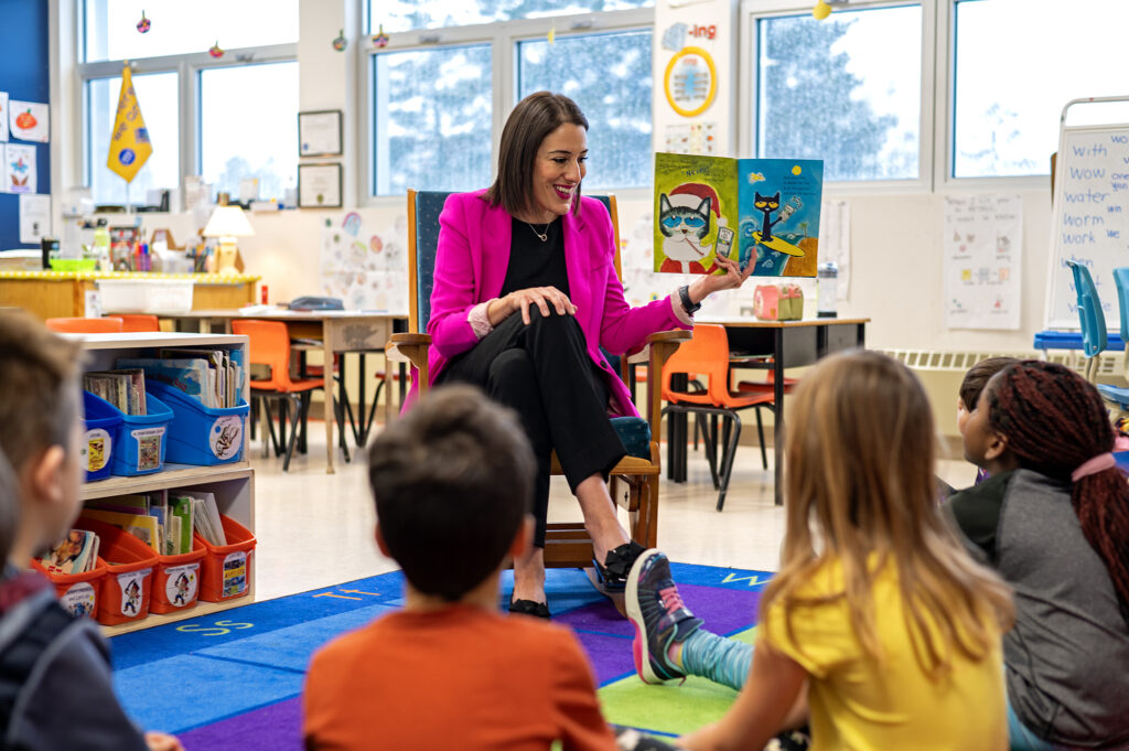 Ms. Frigon reading to students