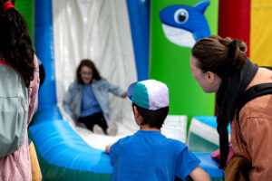 Students thoroughly enjoyed the bouncy castle set up