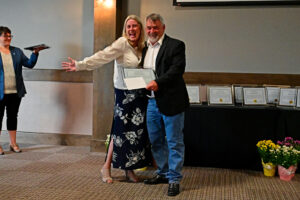 Winners accepting their awards