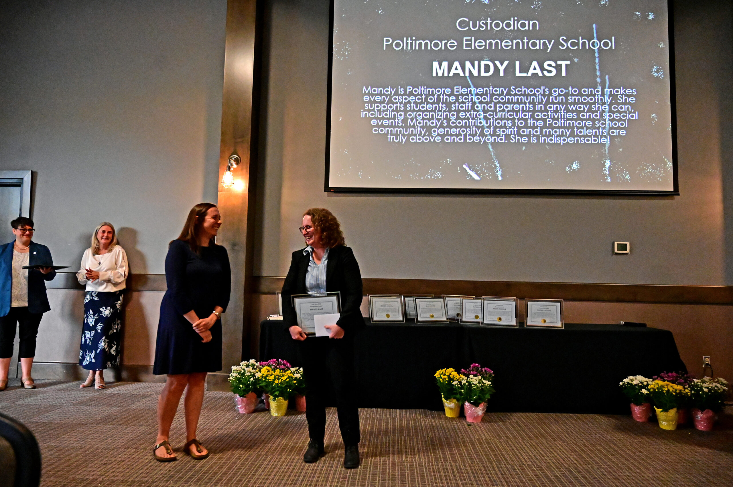 Winners accepting their awards