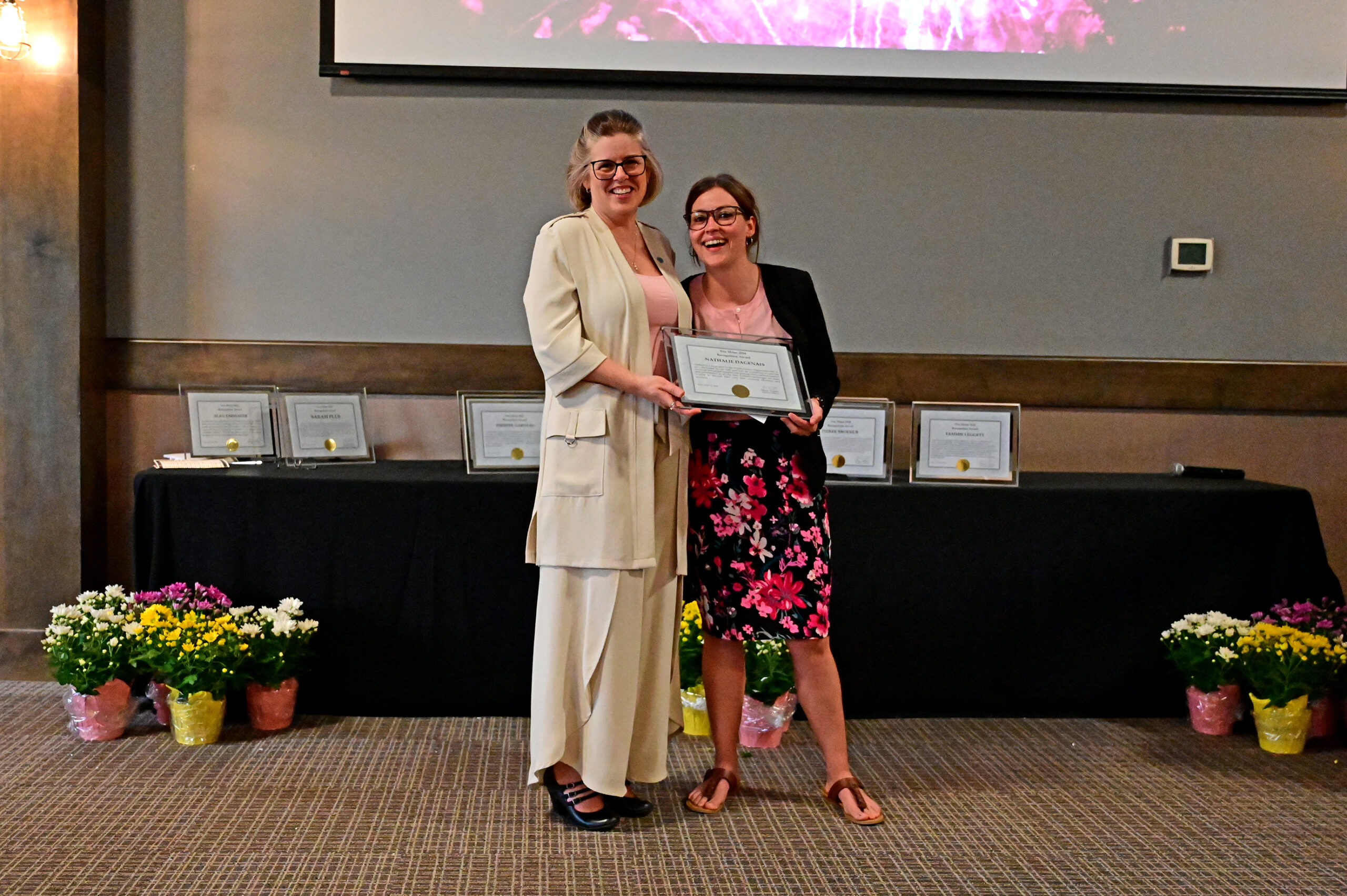 Winners accepting their awards