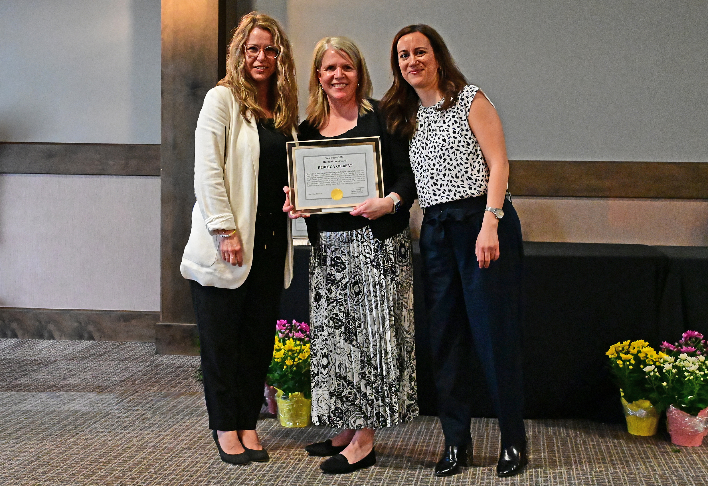 Winners accepting their awards