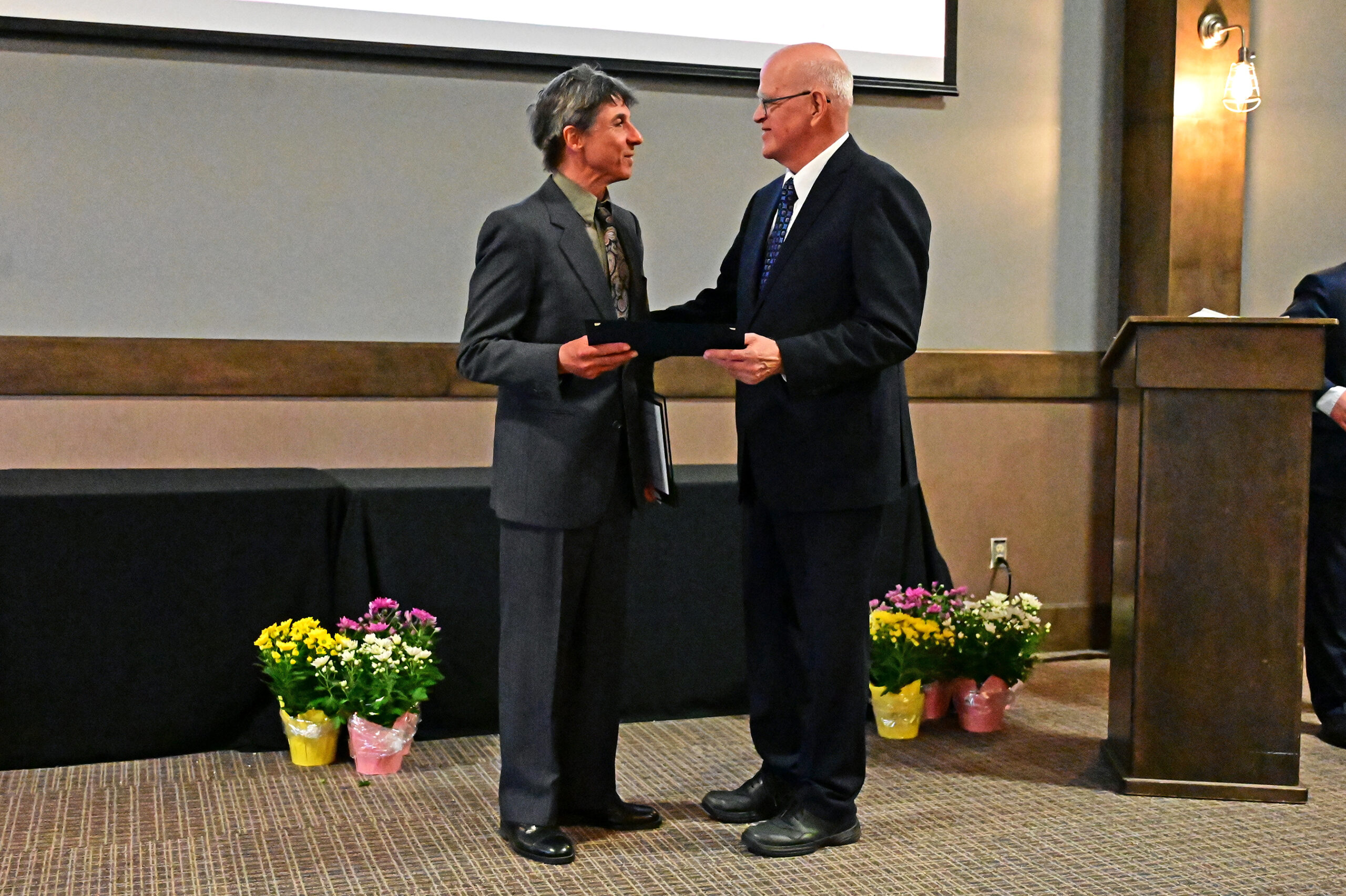 Winners accepting their awards