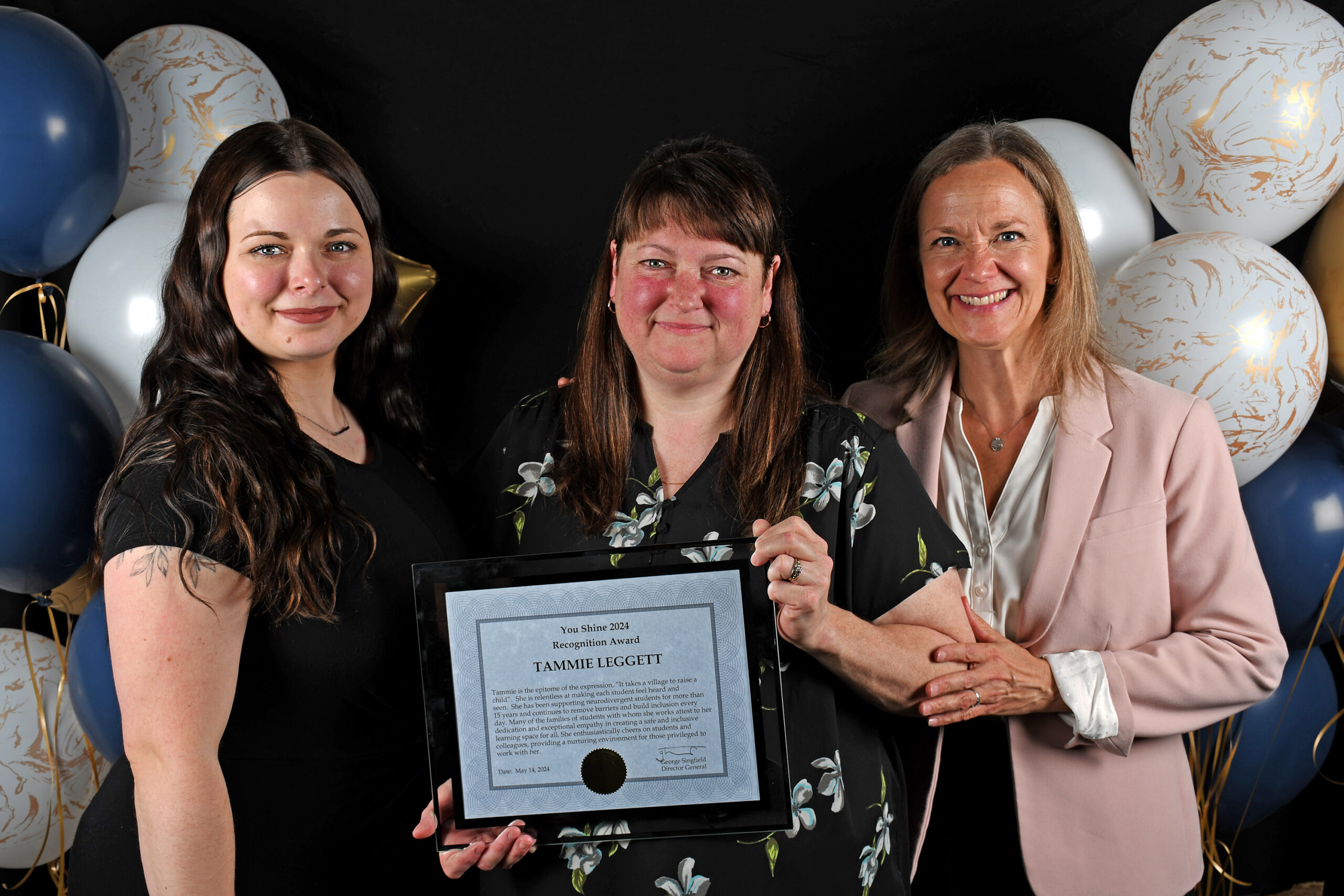 Photobooth style photos of the winners with their nominators