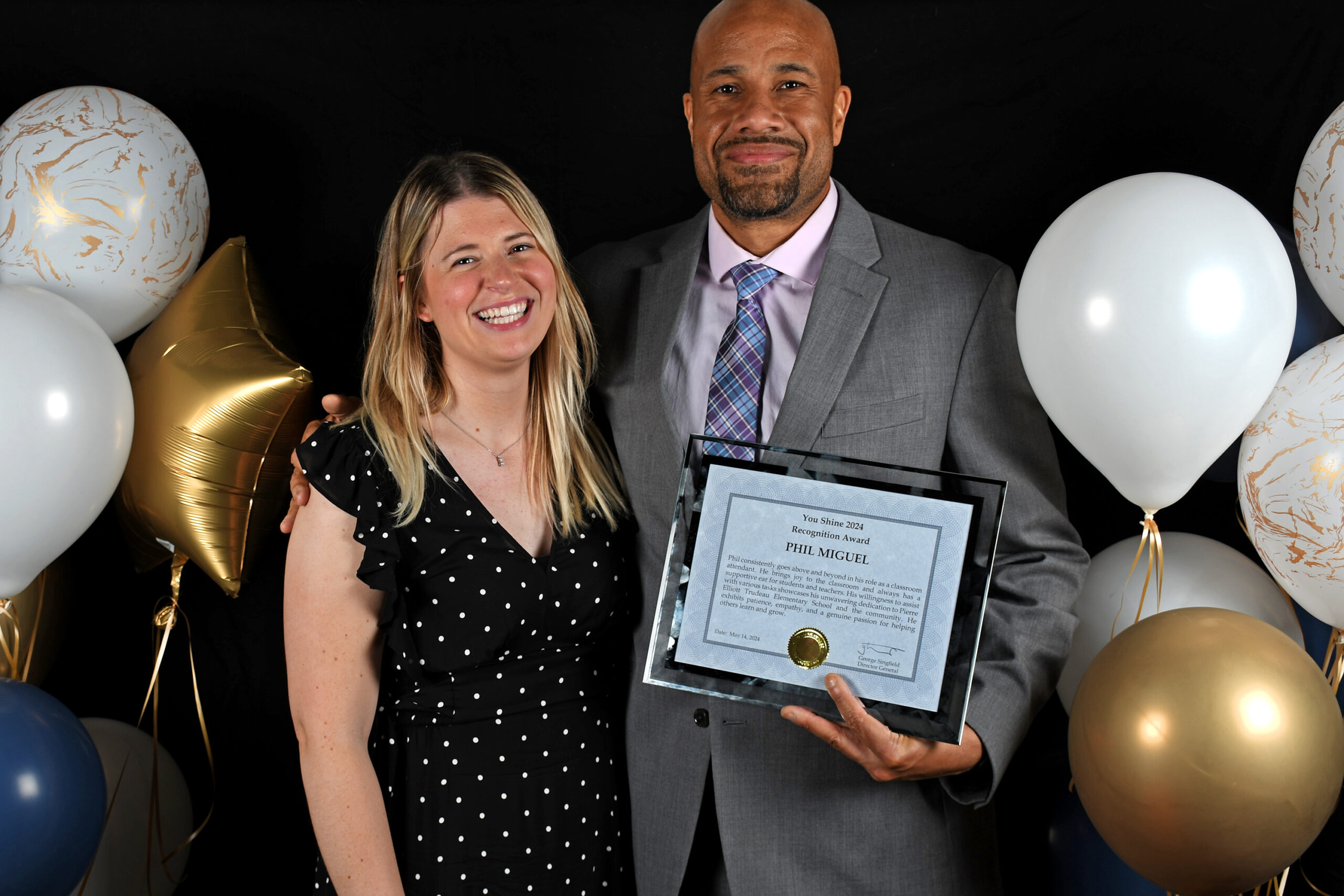 Photobooth style photos of the winners with their nominators