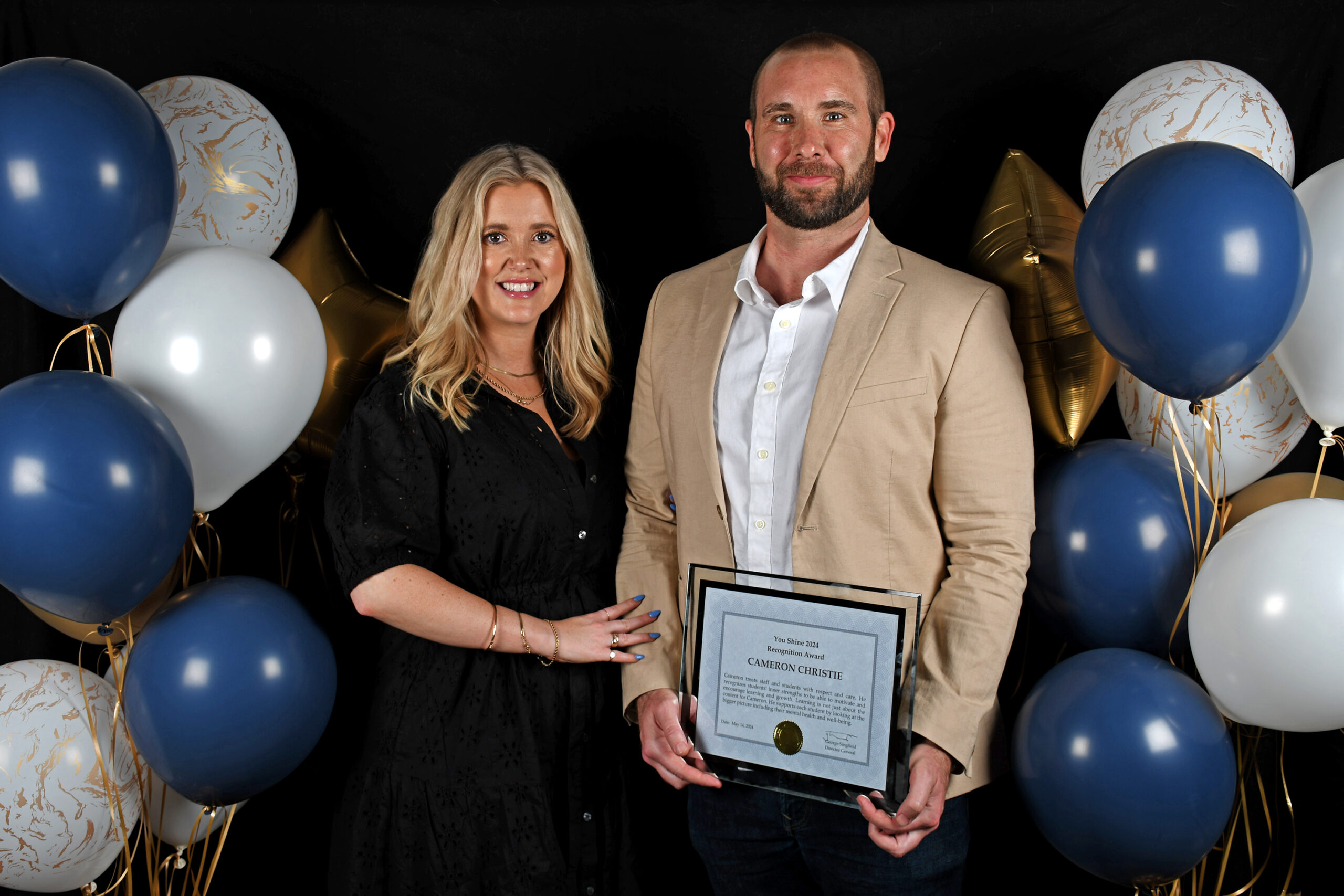 Photobooth style photos of the winners with their nominators