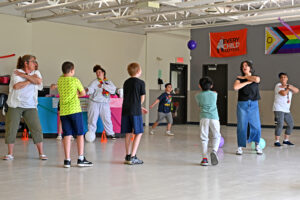 Dance party in the cafeteria with Lord Aylmer Elementary