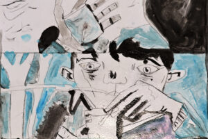 Student-made narrative art made in Kathy Schuiteboer's grade 6 ELA class inspired by Secret Path